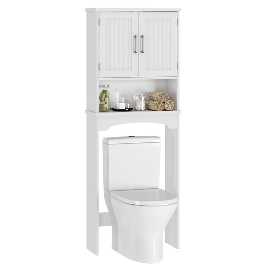 HiMISS Anti Tip Over Toilet Storage Cabinet With Double Doors
