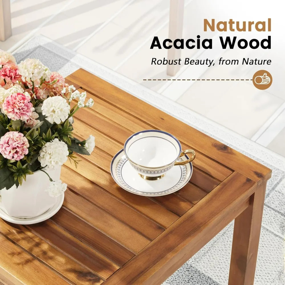 Acacia Wood Outdoor Patio Furniture Set With Coffee Table Cushions