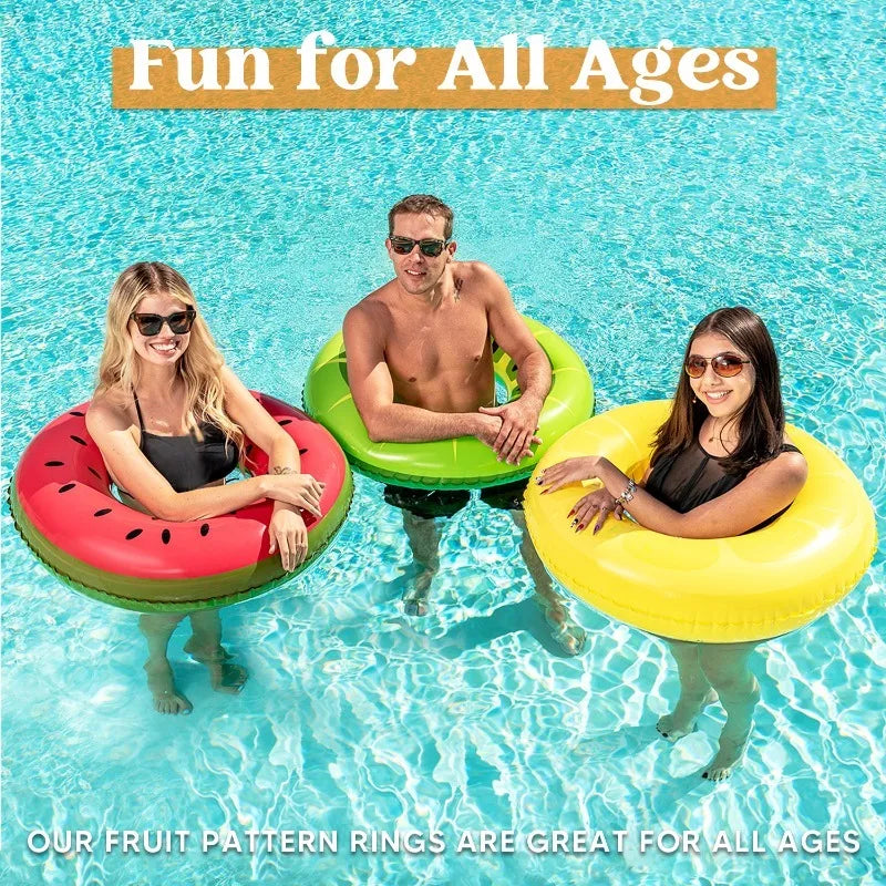 Joyfy Inflatable Fruit Ring Set For Pool Three Pack