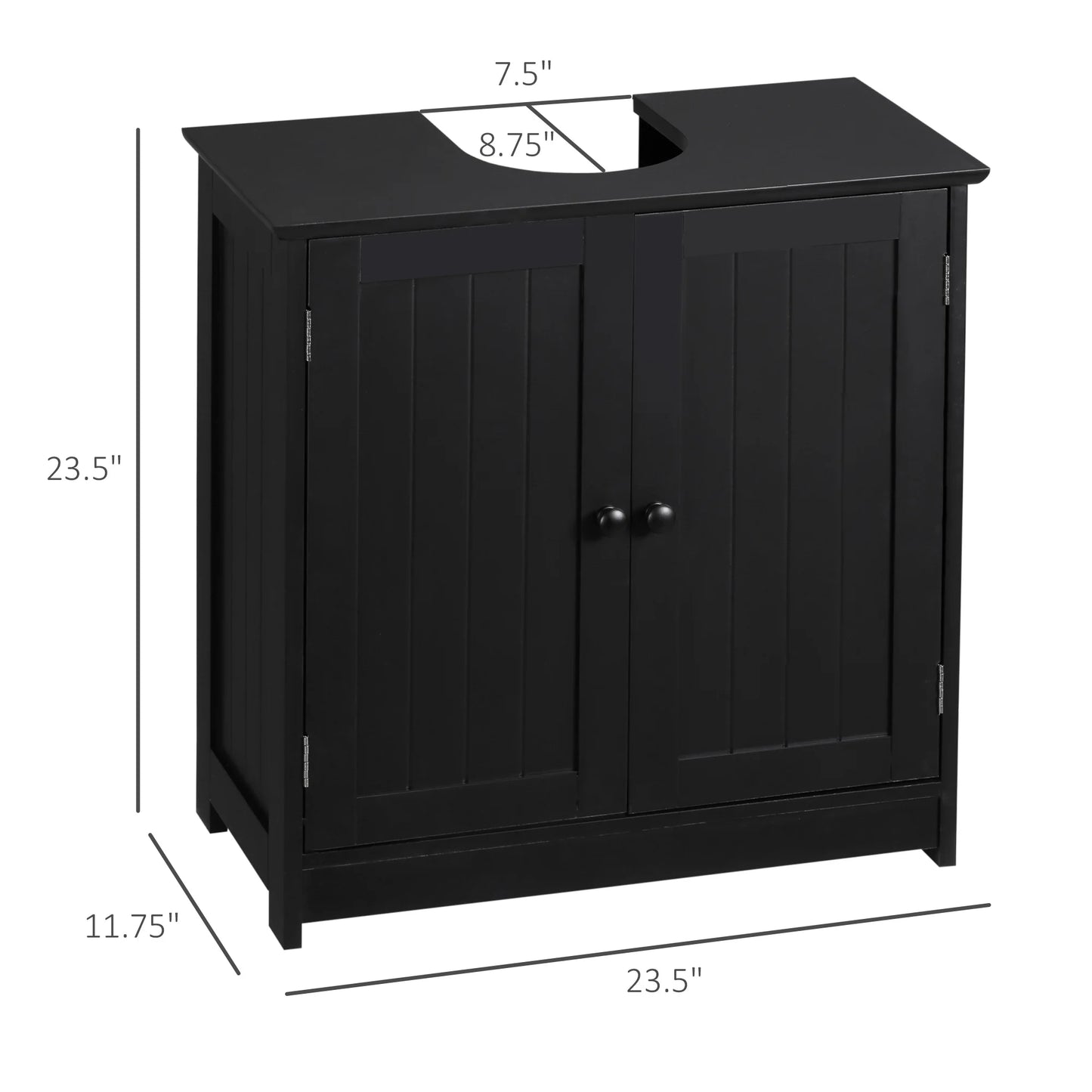 HOMCOM Under Sink Vanity Cabinet With 2 Doors And Shelf