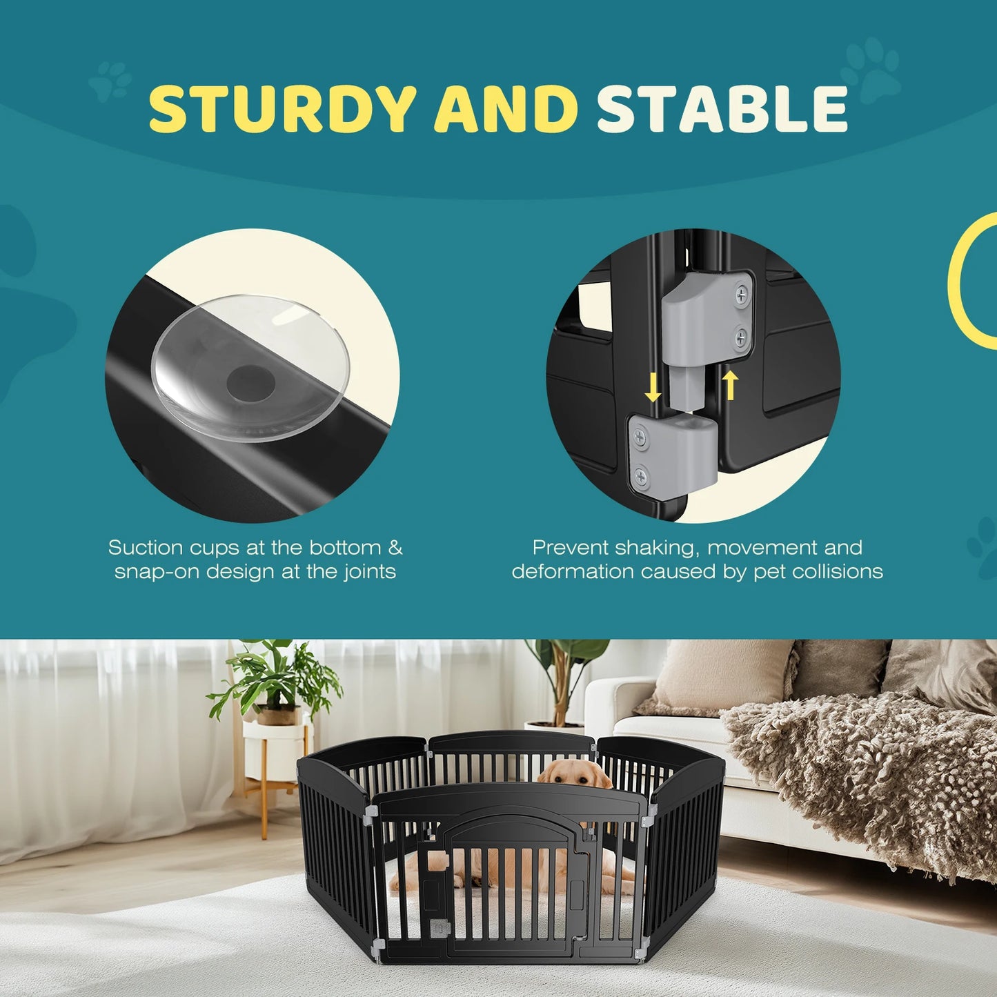 JHK Plastic Dog Playpen For Medium Dogs Indoor Outdoor Use