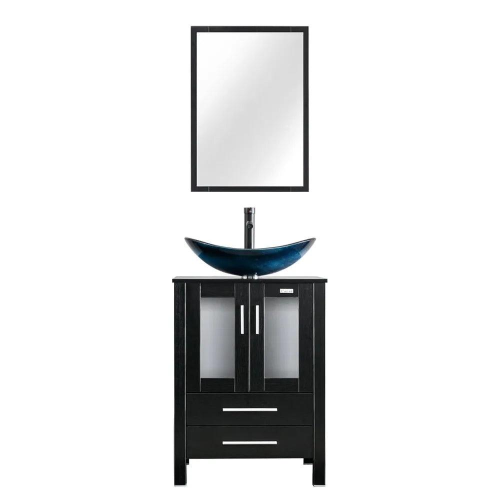 XIAOLANG Modern Bathroom Vanity With Cabinet And Glass Boat Vessel Sink