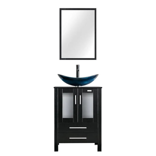 XIAOLANG Modern Bathroom Vanity With Cabinet And Glass Boat Vessel Sink