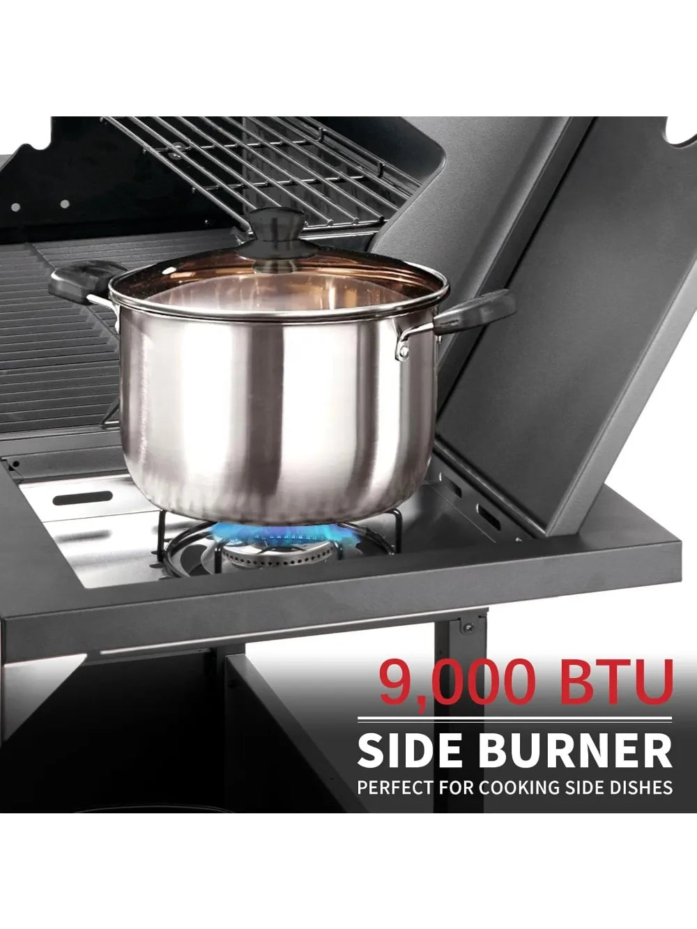 4-Burner Propane Gas BBQ Grill 53K BTU With Side Burner