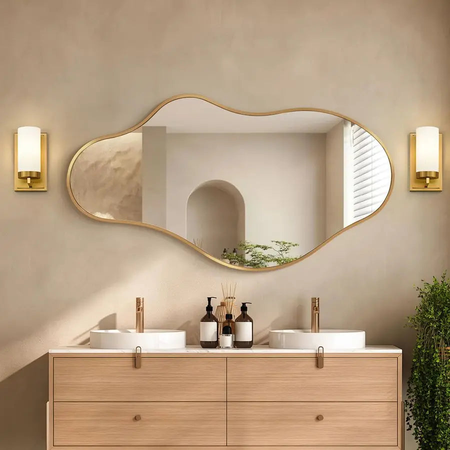 Abstract Asymmetrical Wall Mirror For Bathroom And Bedroom Decor