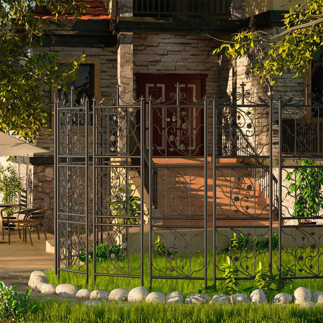 Metal Garden Trellis Panels Bird Leaf Grid Fence For Climbing Plants