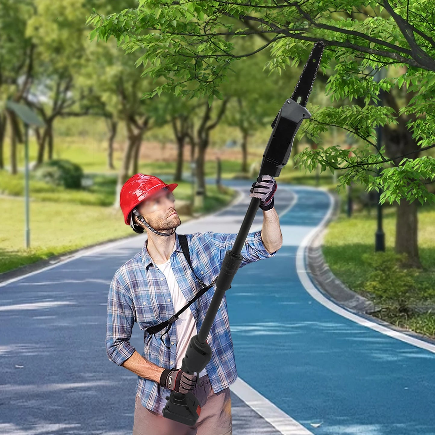 CNCEST 550W Electric Telescoping Pole Chainsaw Pruner