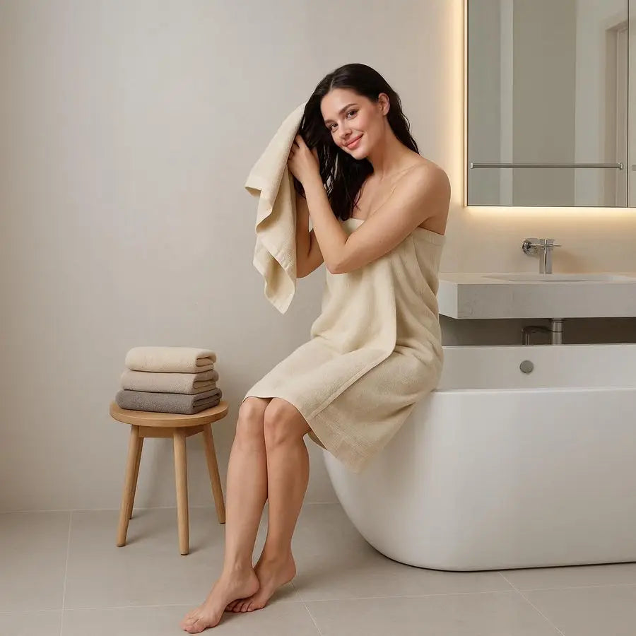 6 Piece Luxury Bath Towel Set 100 Percent Cotton Towels