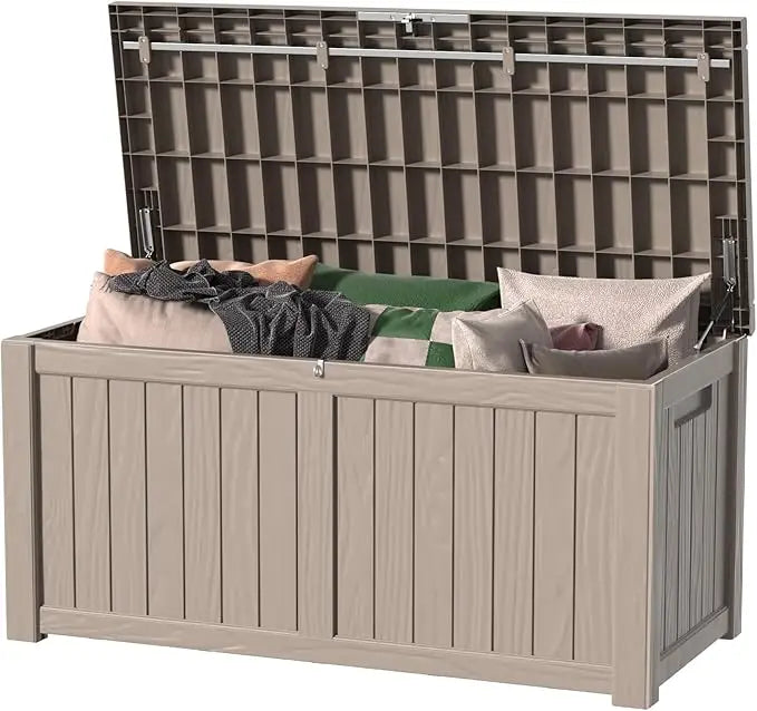XMSJ Waterproof Outdoor Storage Box Lockable Deck Box For Patio Furniture
