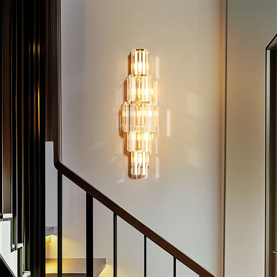 Elegant Modern Crystal Wall Lamp 3-Layer Sconce E14