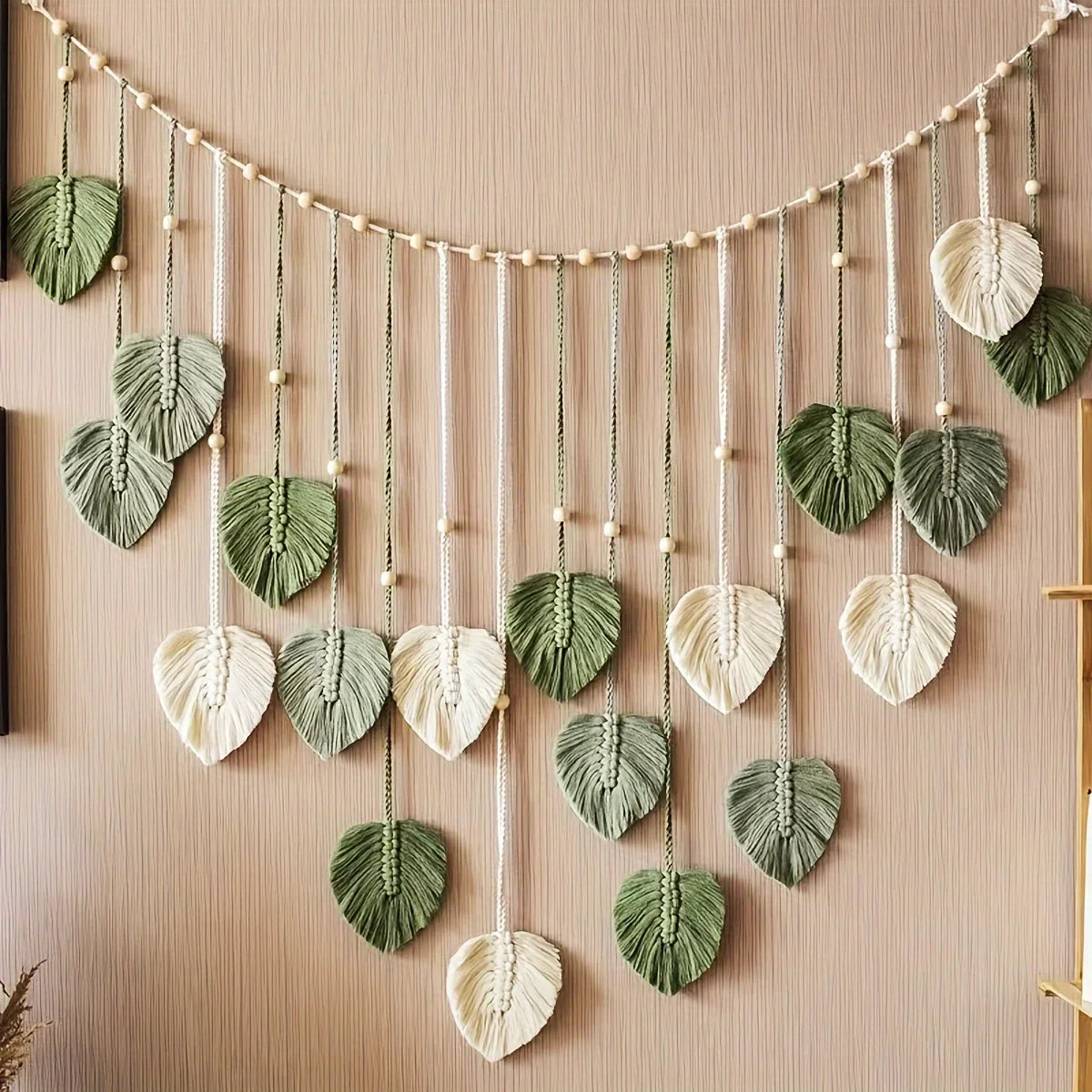 Modern Woven Wall Decor Leaves Bohemian Hanging Art Feathers Gift