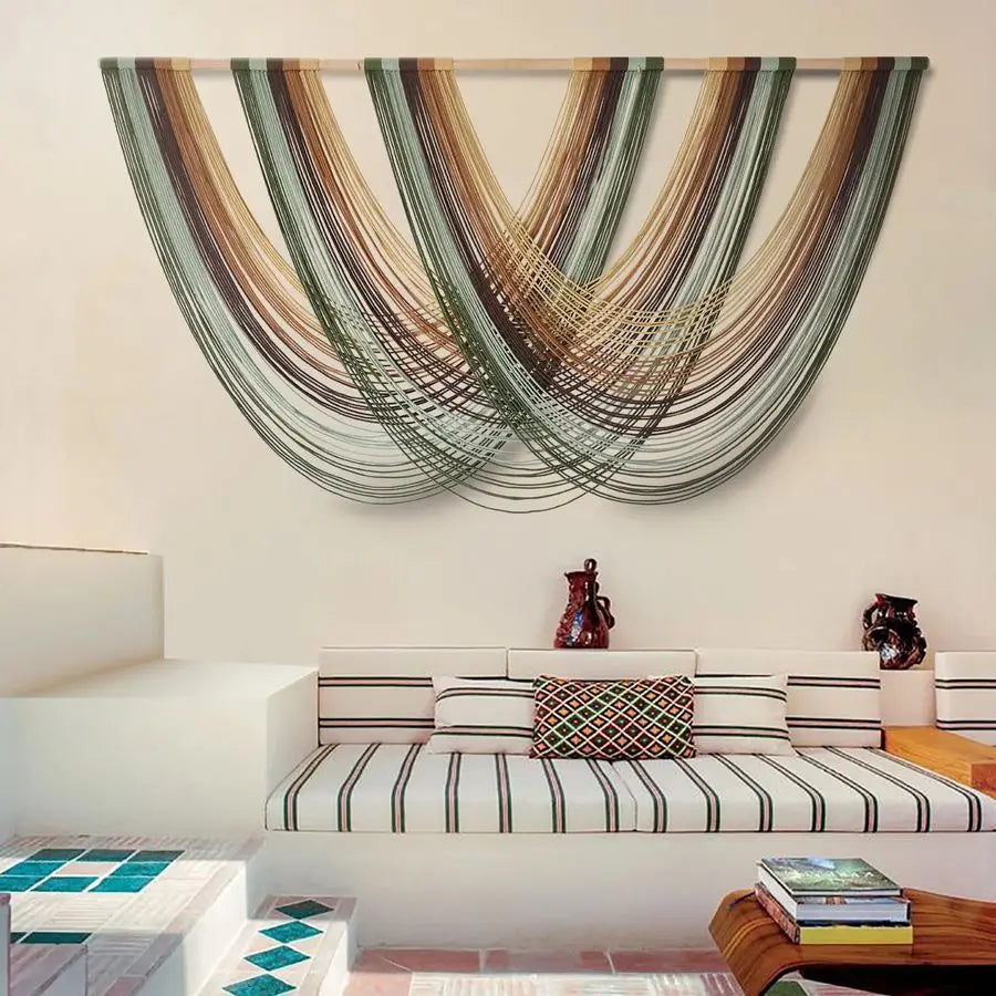 Macrame Wall Hanging Boho Yarn Wall Decor For Home Interior