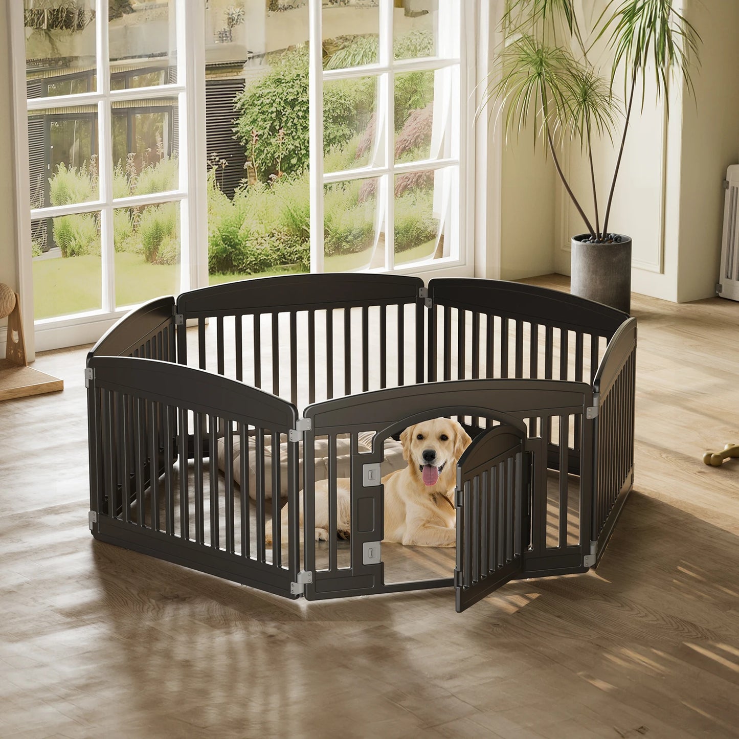 JHK Plastic Dog Playpen For Medium Dogs Indoor Outdoor Use