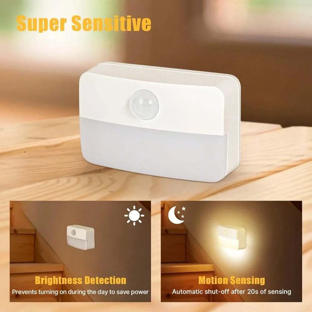 XMSJ Motion Sensor Stair Light Pack Wireless Stick On