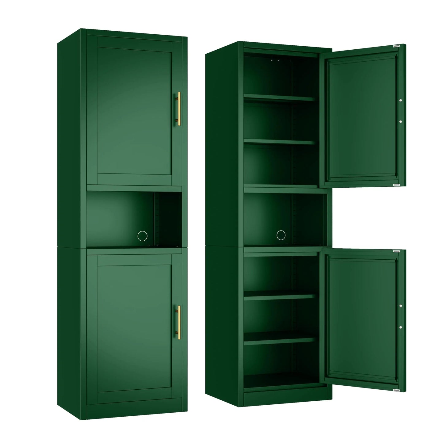 Tall Narrow Storage Cabinet With 4 Adjustable Shelves For Home