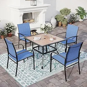Outdoor Patio Dining Set For Four With Umbrella Hole