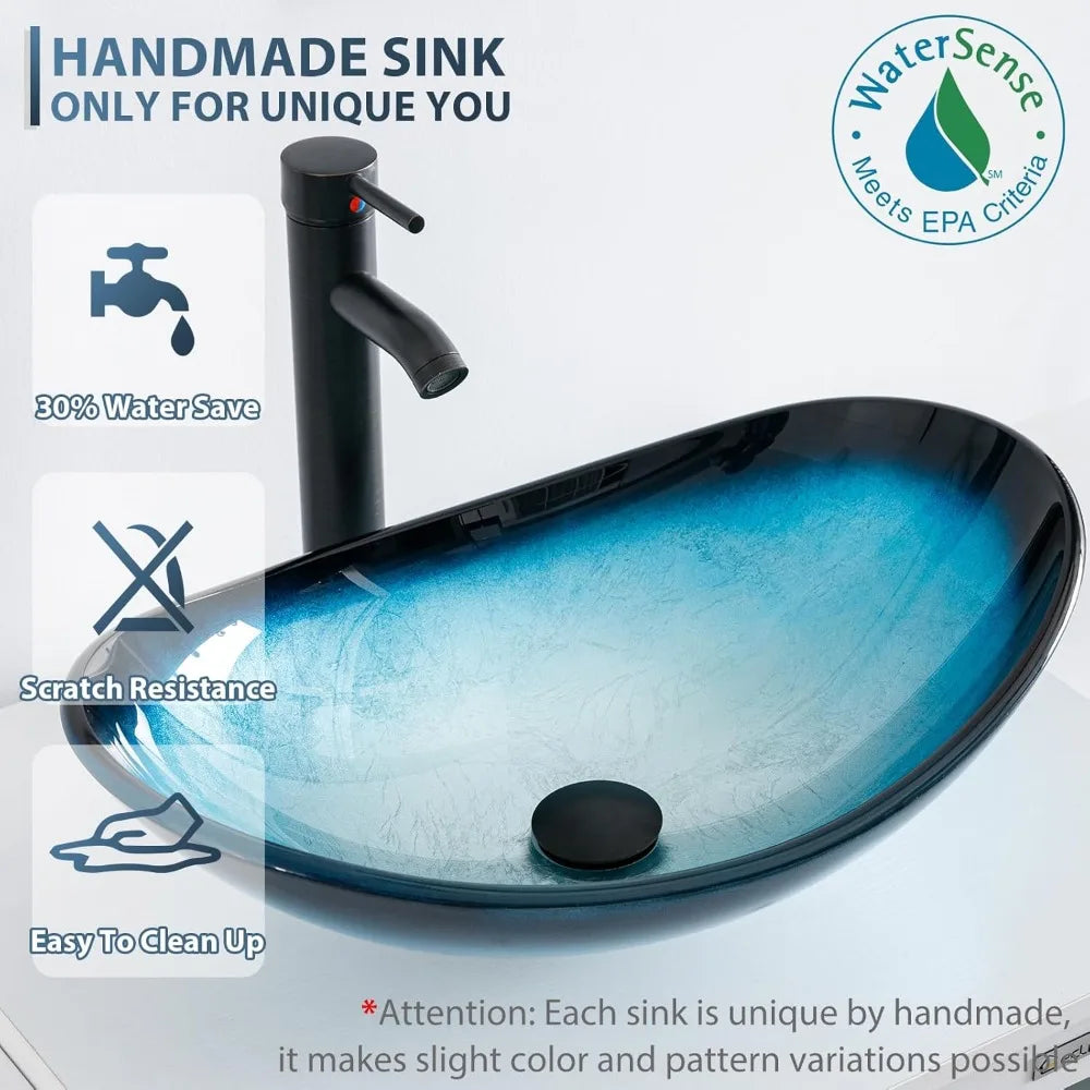 XIAOLANG Modern Bathroom Vanity With Cabinet And Glass Boat Vessel Sink