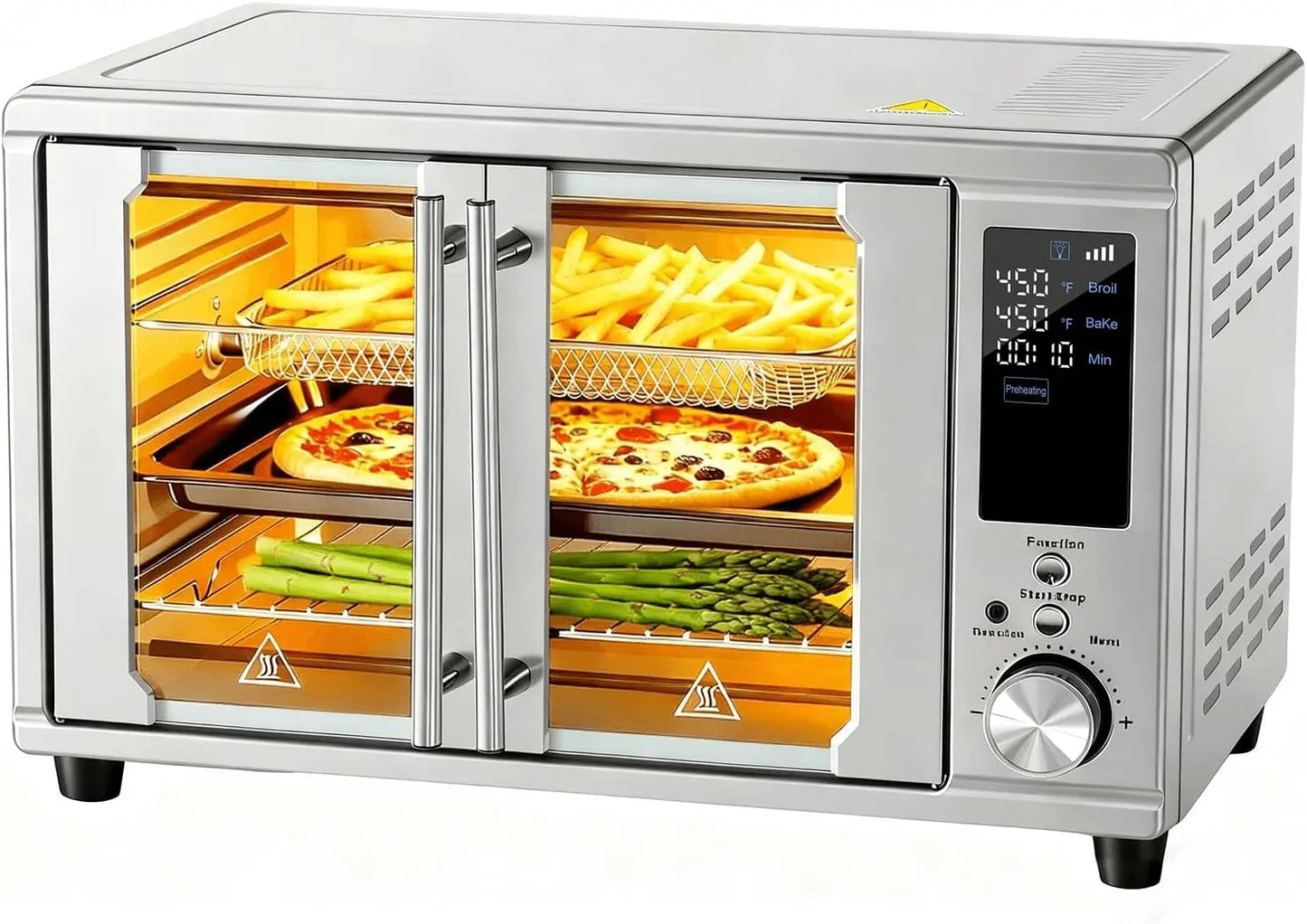 Air Fryer Toaster Oven Combo With Dual Door Design