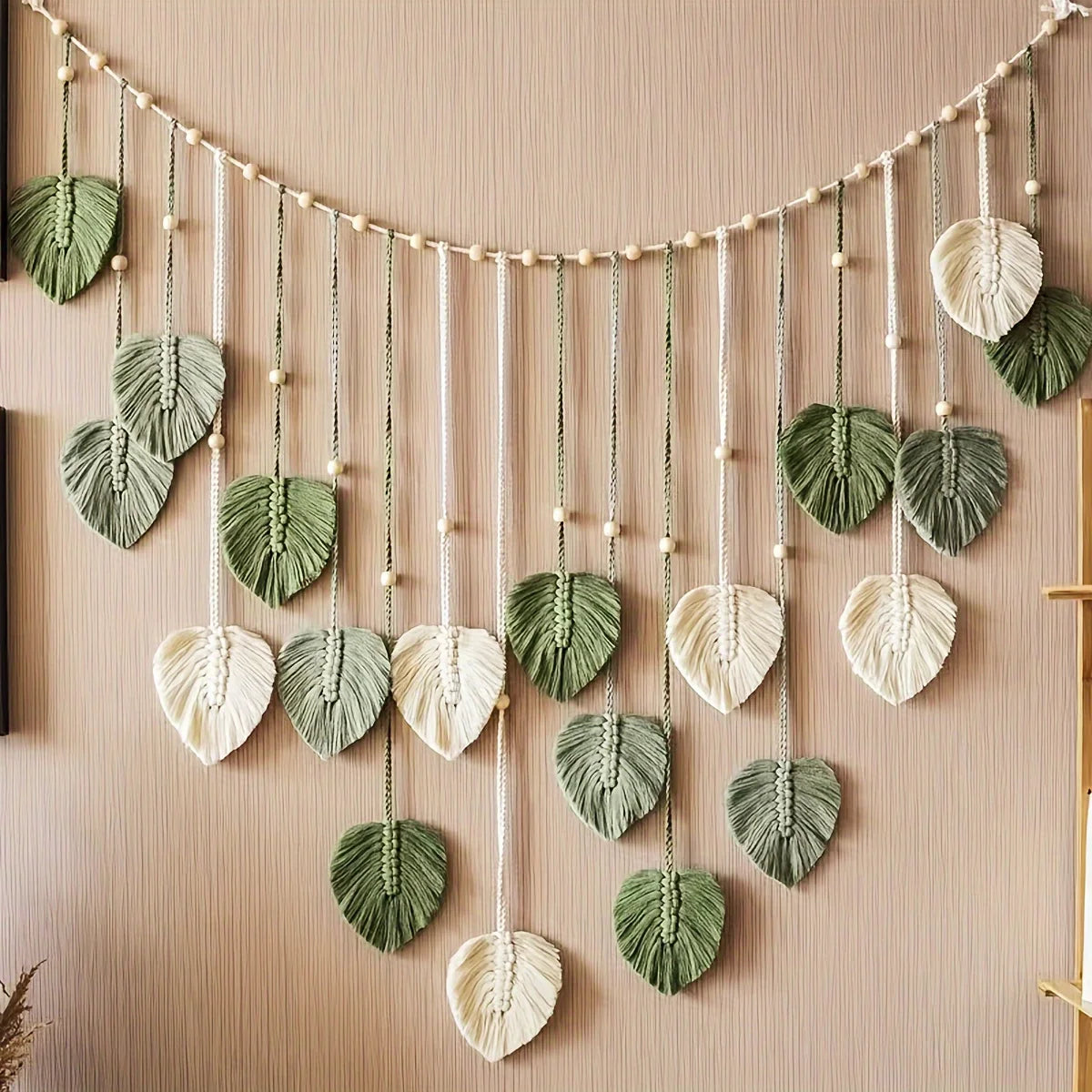 Modern Woven Wall Decor Leaves Bohemian Hanging Art Feathers Gift