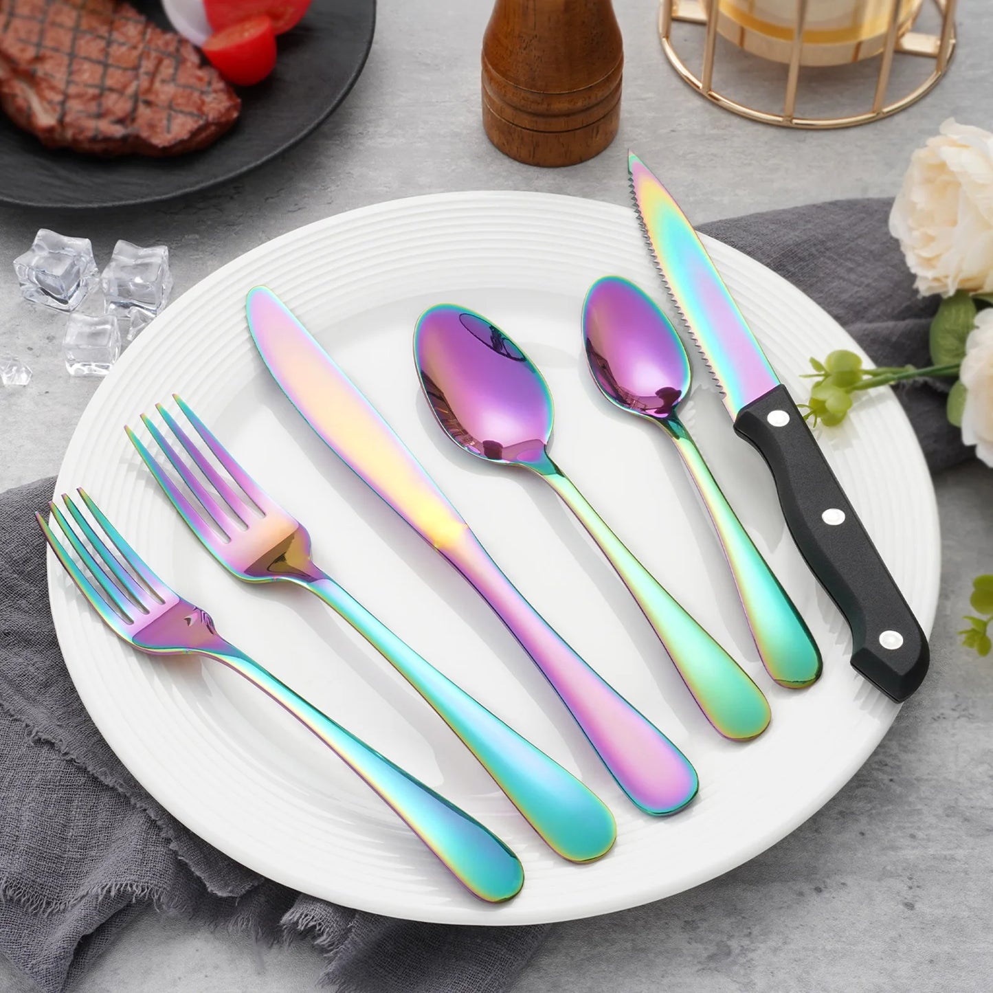 HANSMART Stainless Steel Silverware Set Service For Four