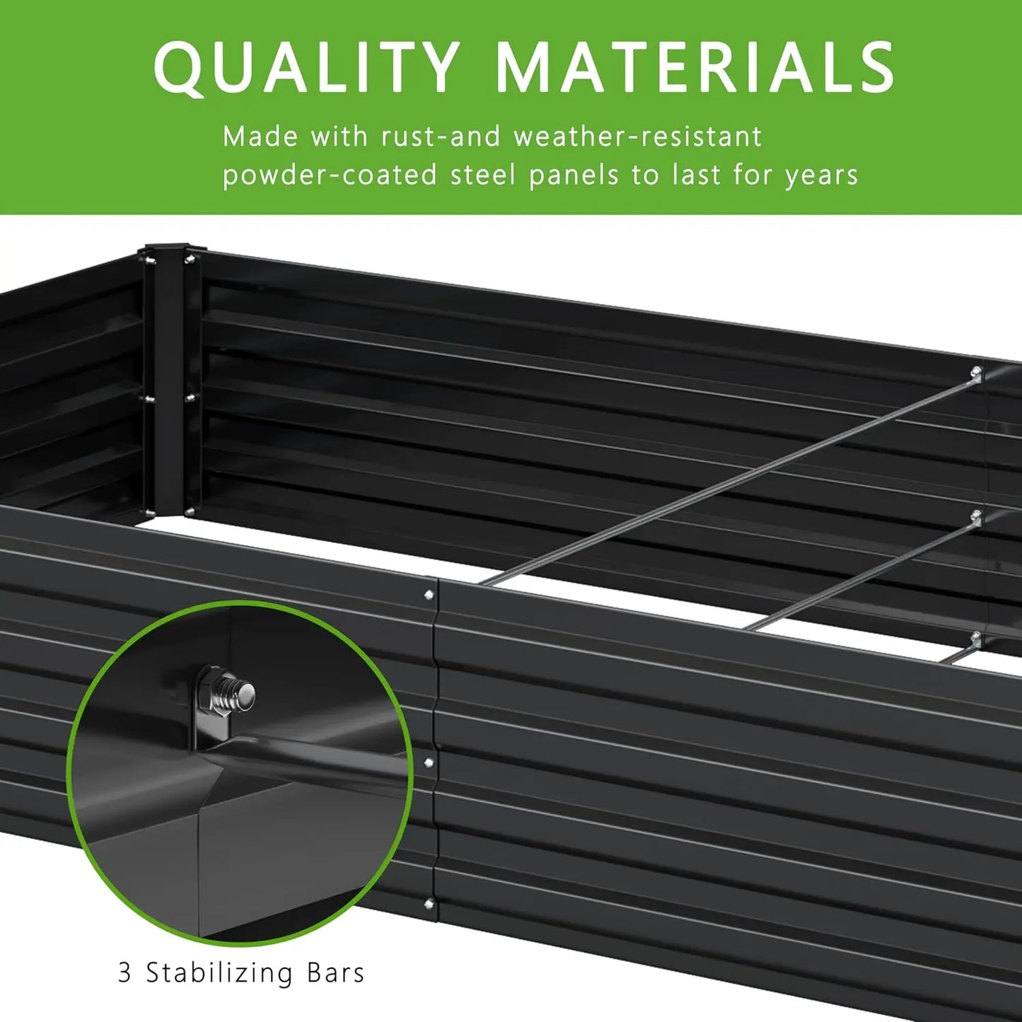 Galvanized Raised Garden Bed Kit Two-Piece