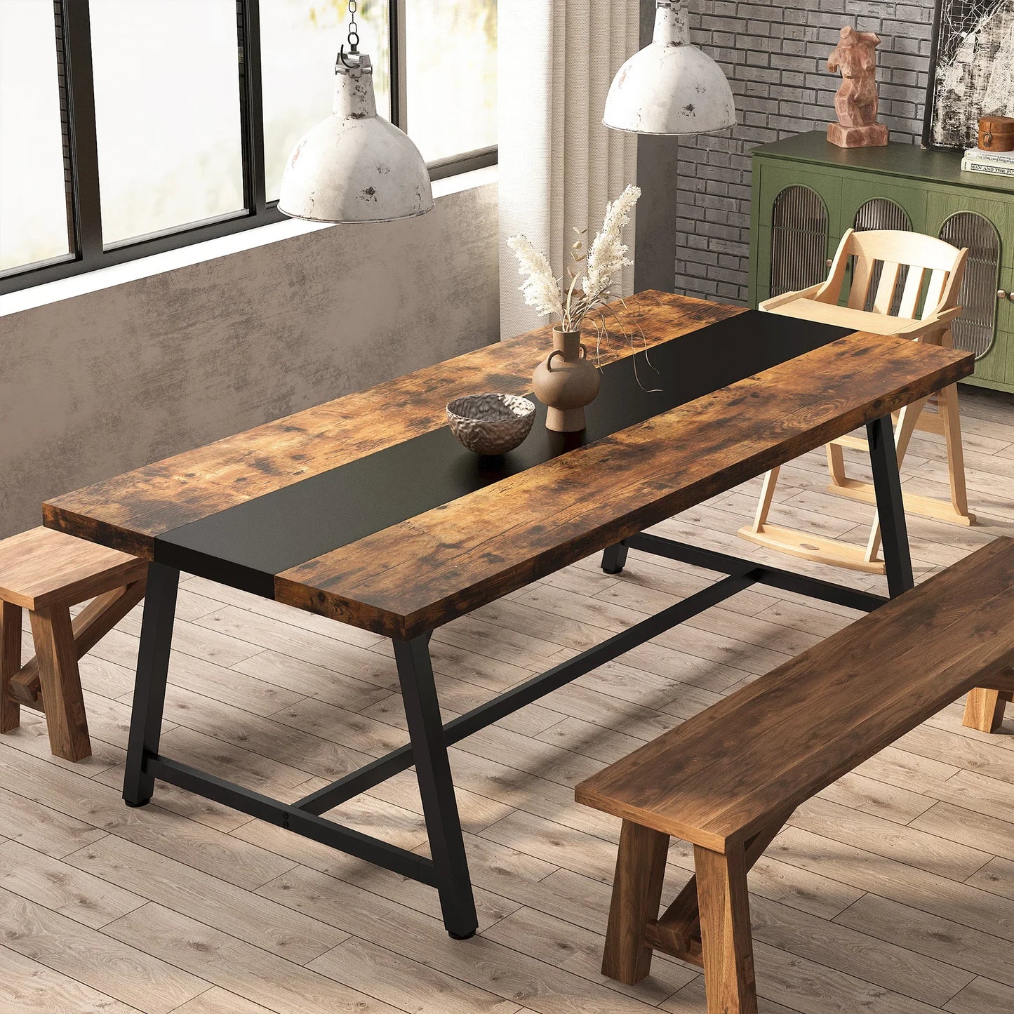 Tribesigns Modern Wood Dining Table Rectangular Kitchen Table
