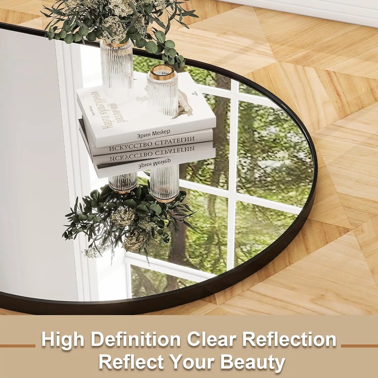 HARRITPURE Modern Mirror Aluminum Frame For Bedroom And Living Room