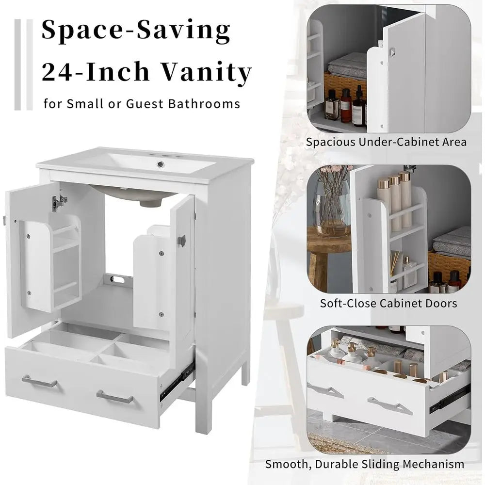Bathroom Vanity Set With Sink And Soft Close Doors