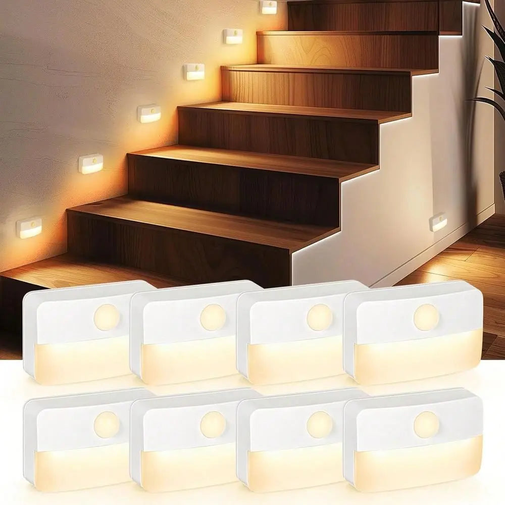 XMSJ Motion Sensor Stair Light Pack Wireless Stick On
