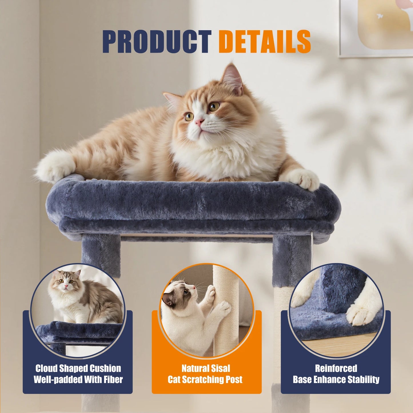 JHK Cat Tree Multi-Cat Climbing Tower For Indoor Cats