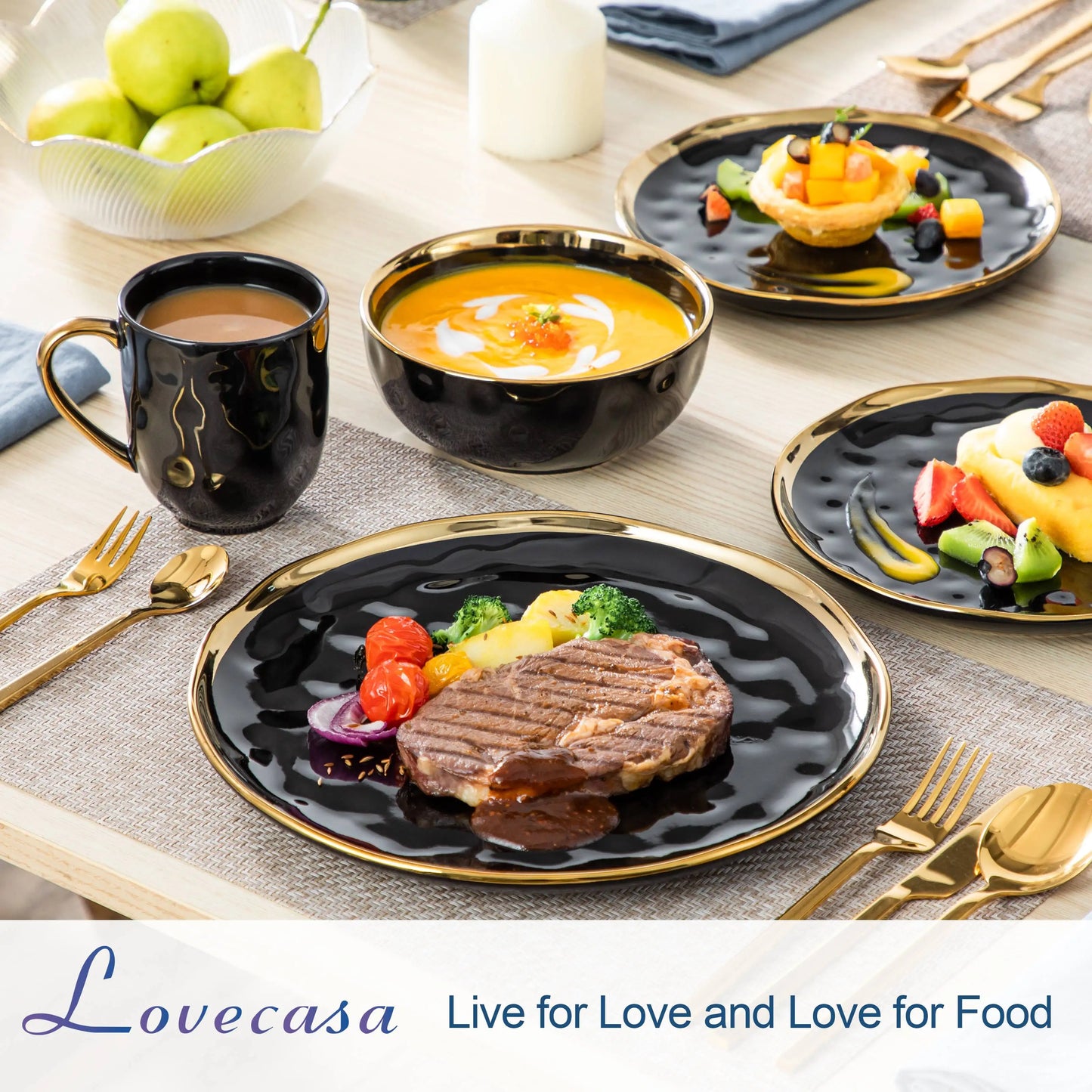 MALACASA Porcelain Dinnerware Set For Everyday Dining And Entertaining