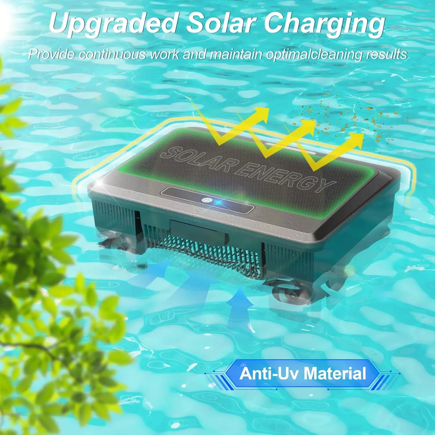 INSE Solar Powered Robotic Pool Cleaner With Remote