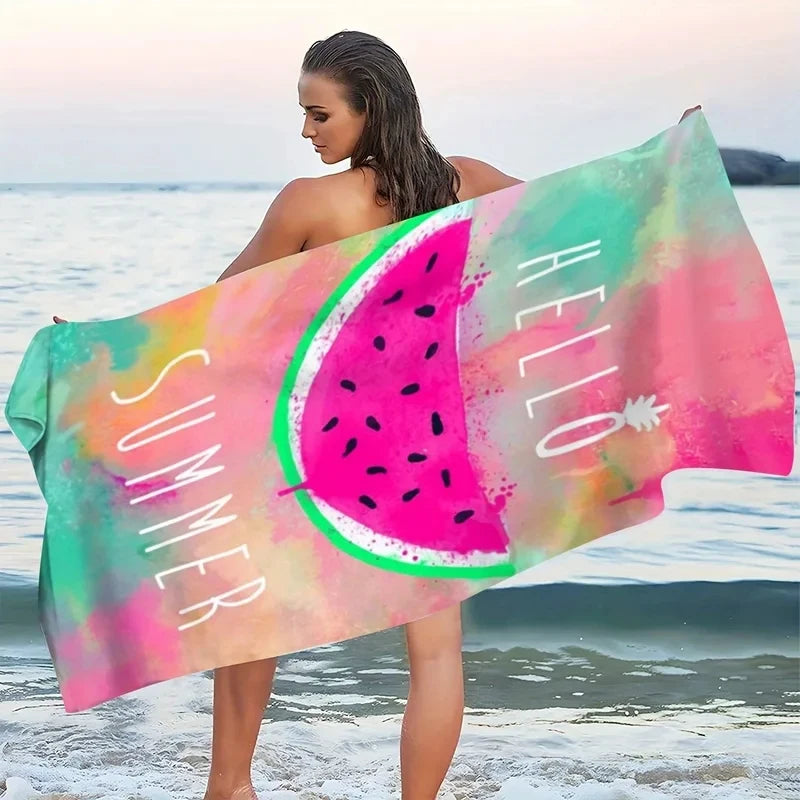 Watermelon Pattern Microfiber Beach Towel Quick Dry for Travel