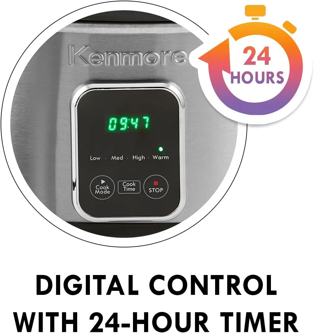 Kenmore Slow Cooker Programmable Crock Pot Digital Control