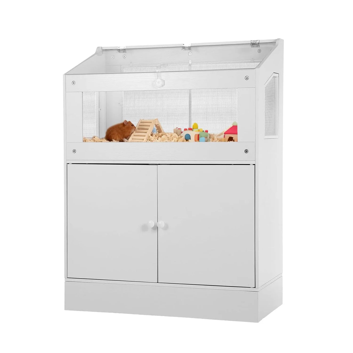 HiMISS Acrylic Pet Cage With Storage Cabinet Ventilated