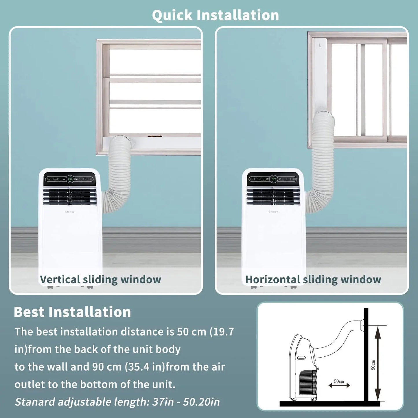 Shinco 8000 BTU Portable Air Conditioner With Built-In Dehumidifier