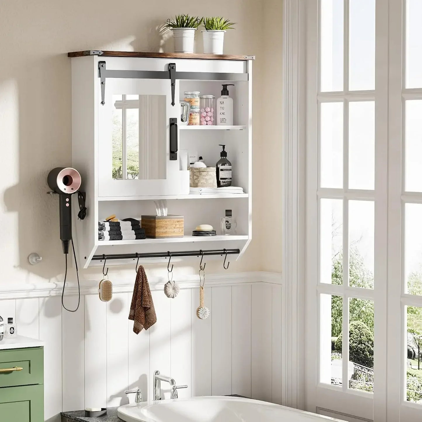 Bathroom Medicine Cabinet With Mirror Wall Mounted Adjustable Shelves
