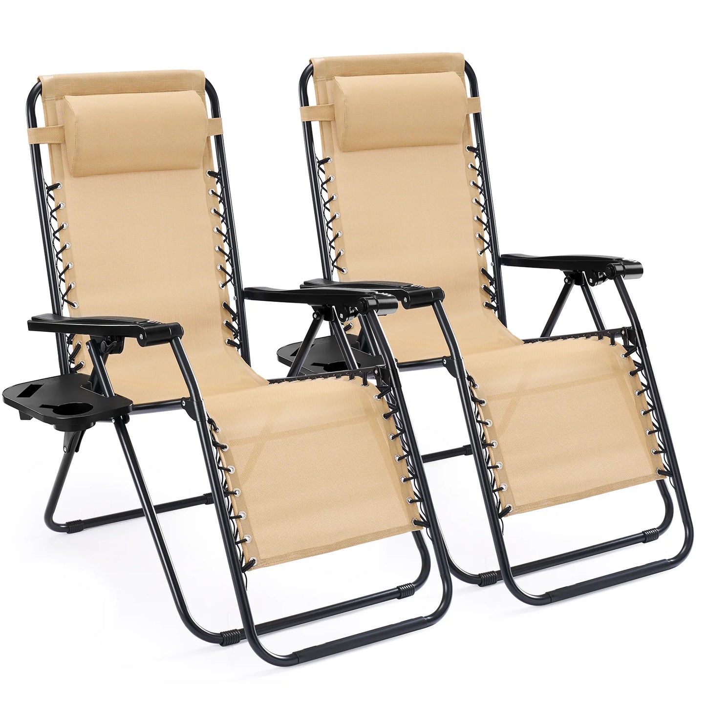 JHK Portable Zero Gravity Recliner Chairs Outdoor Set