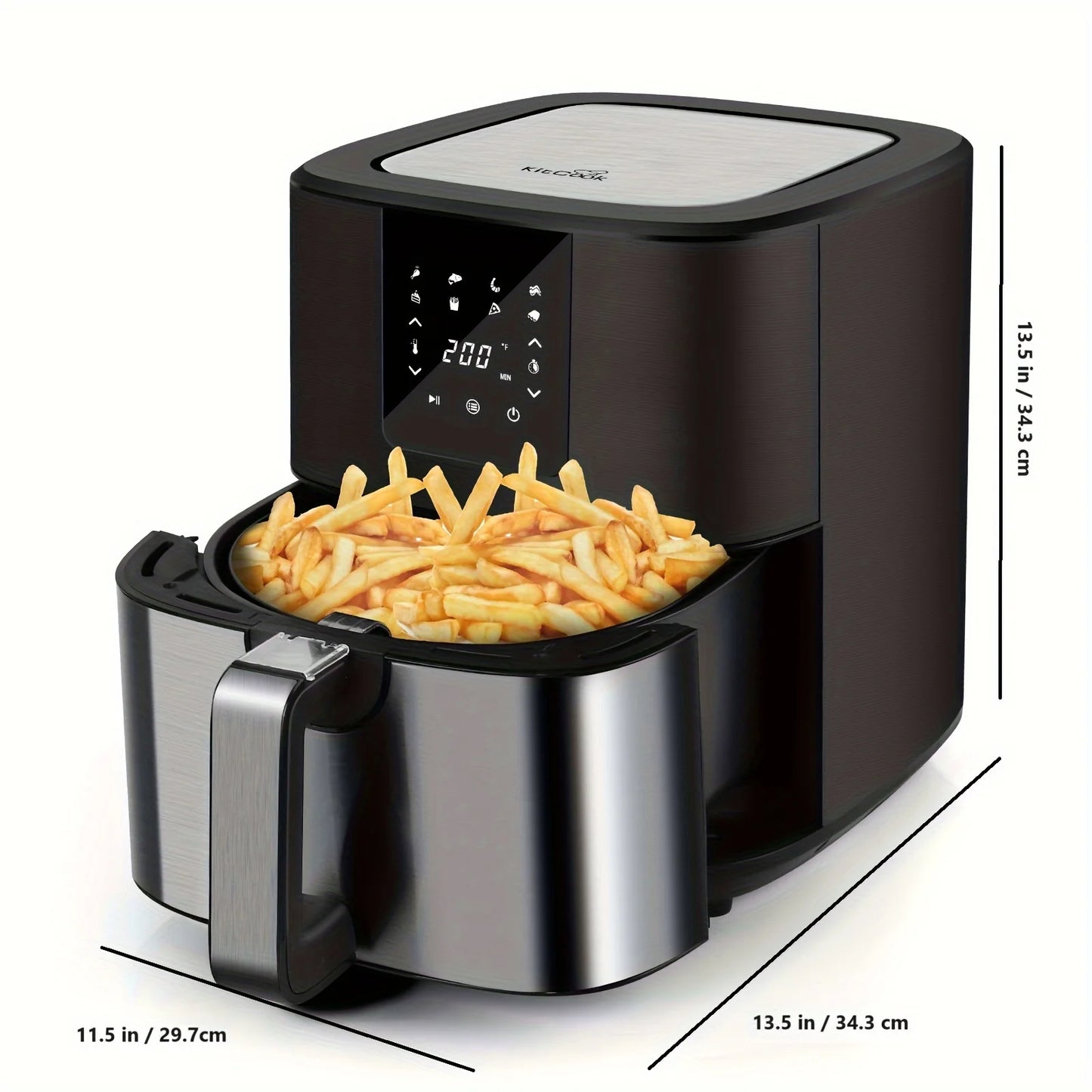 KitCook 1500W Air Fryer With 8 Presets And Digital Display