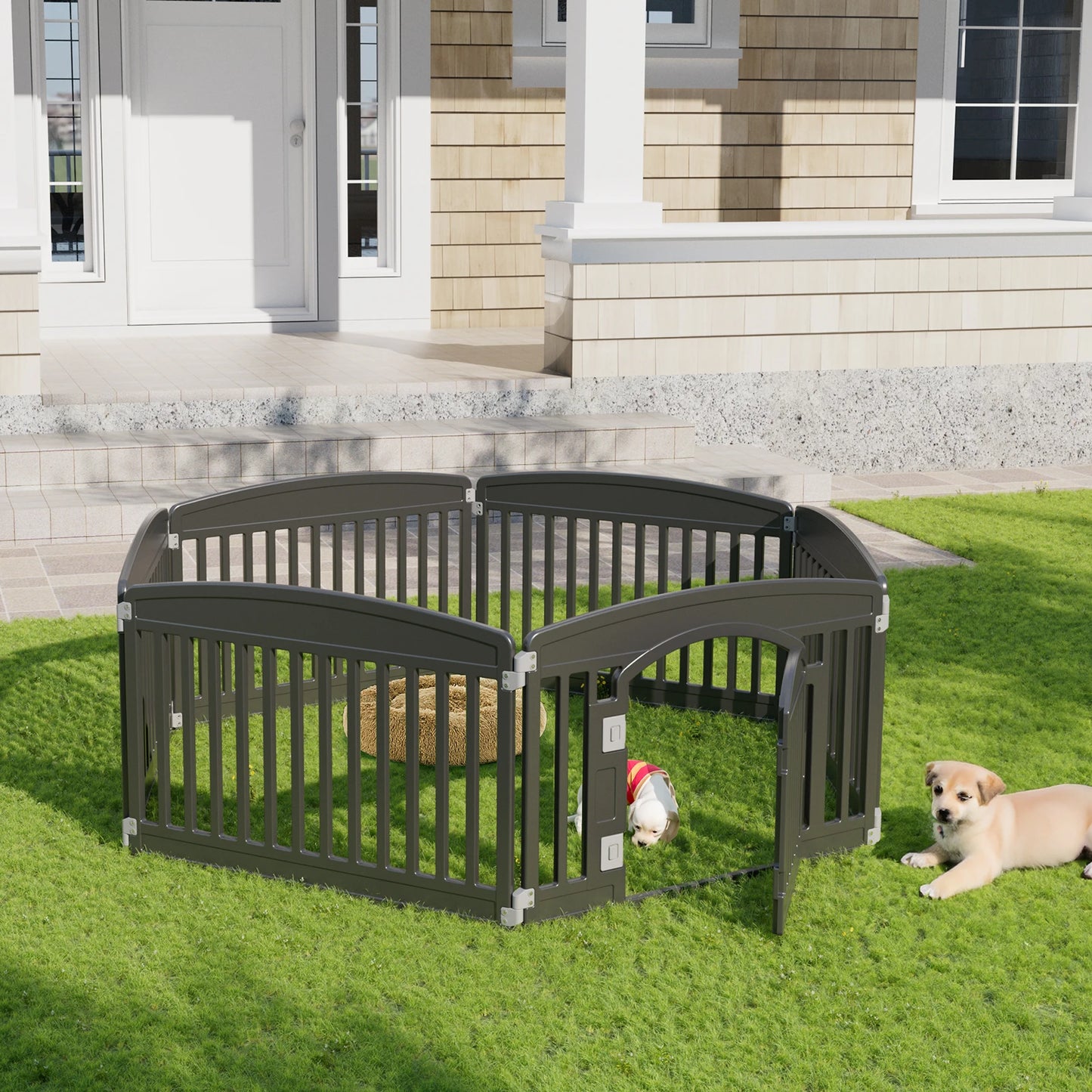JHK Plastic Dog Playpen For Medium Dogs Indoor Outdoor Use