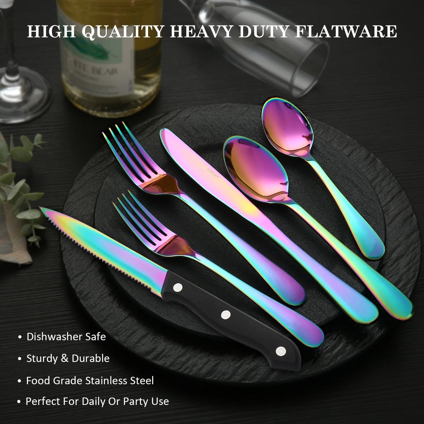 HANSMART Stainless Steel Silverware Set Service For Four