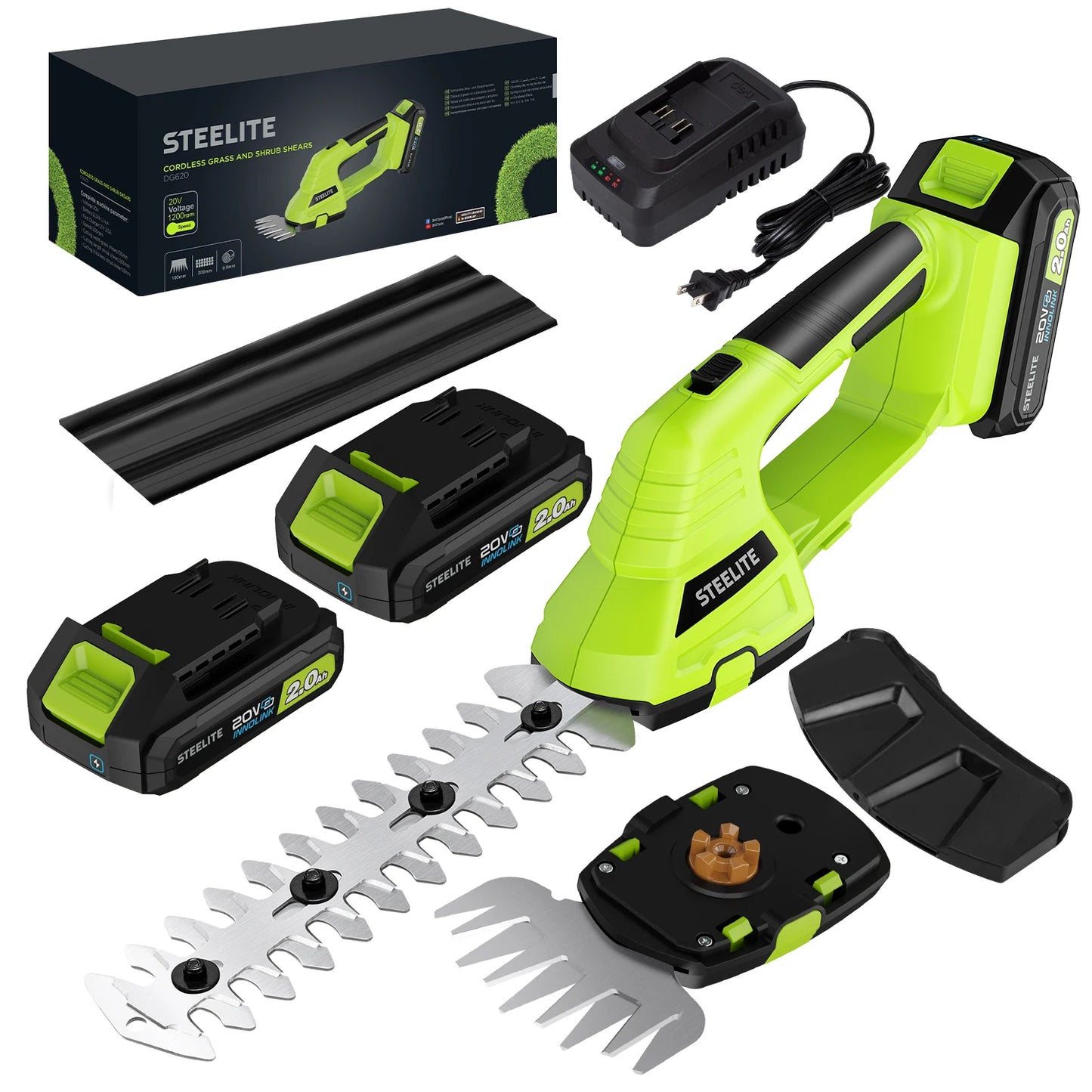 Deli Cordless Hedge Trimmer 21V Electric Handheld Grass Shear