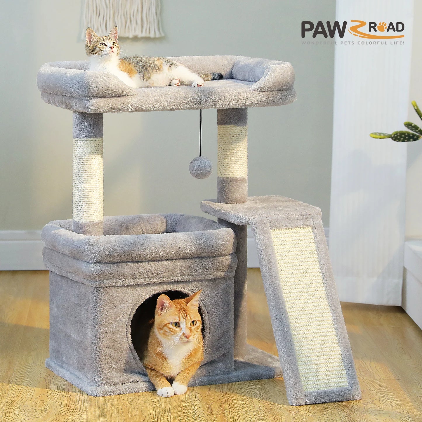 PAWZ Road Cat Tree Tower With Sisal Scratching Post