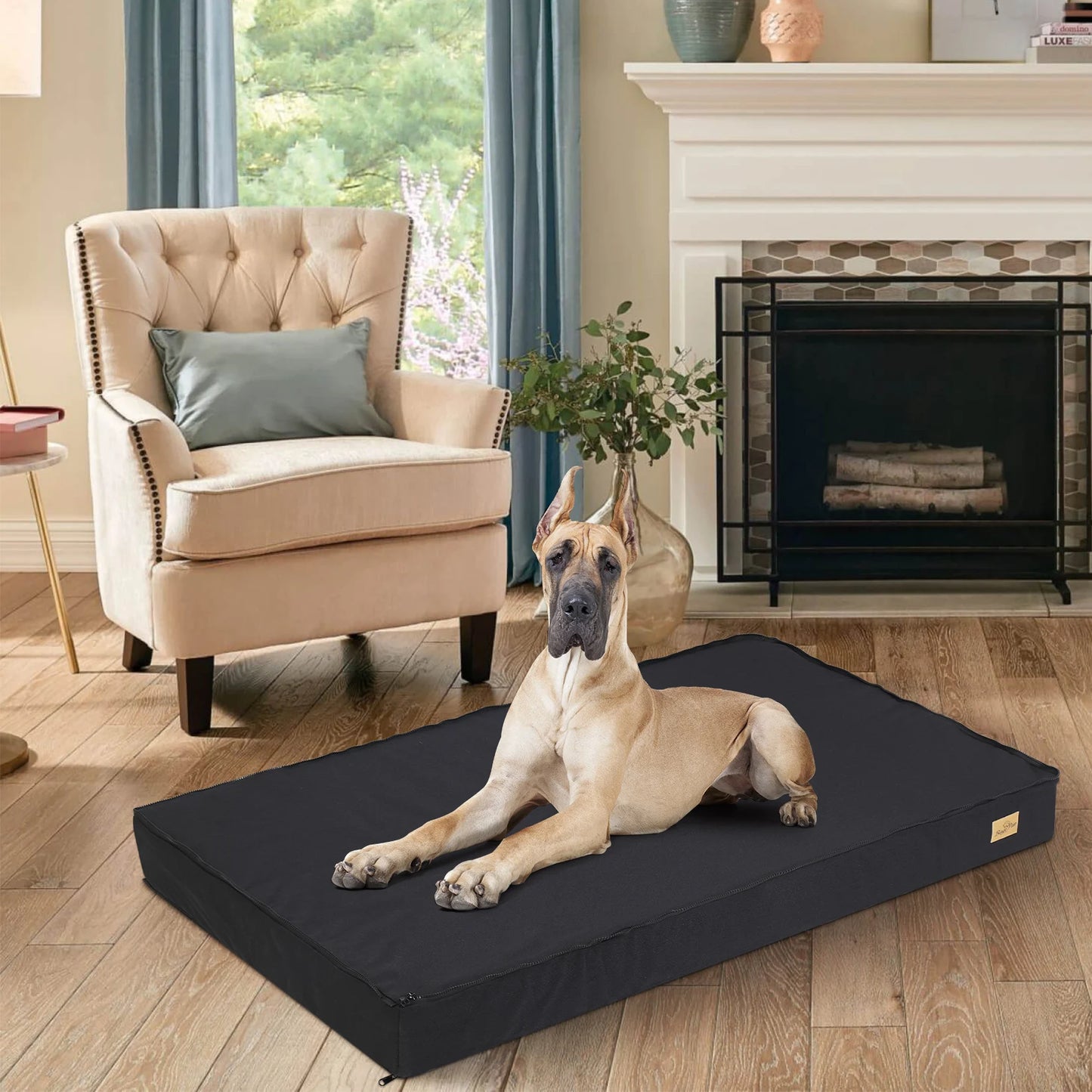 Dog Bed Orthopedic Memory Foam With Washable Waterproof Cover