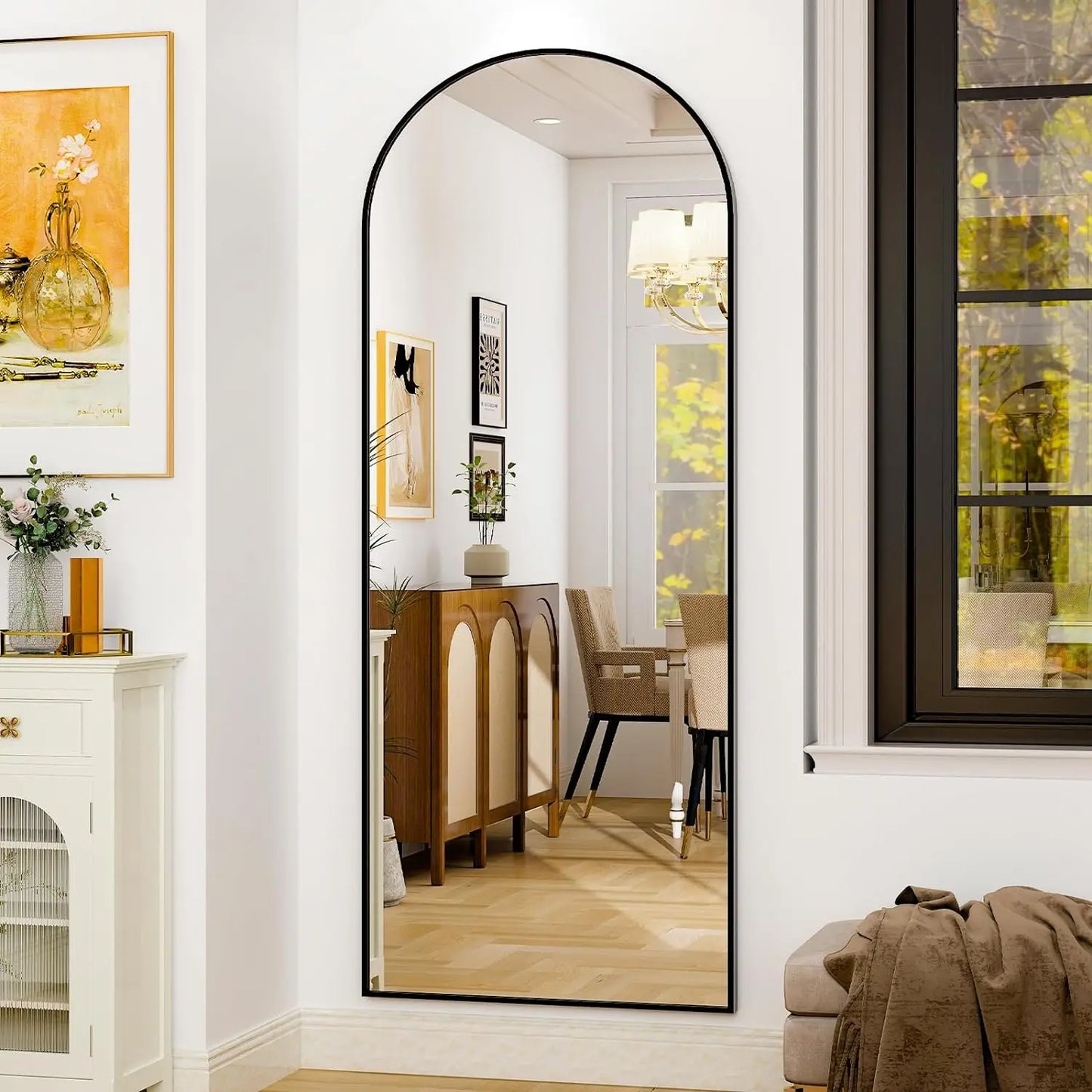 HARRITPURE Modern Mirror Aluminum Frame For Bedroom And Living Room