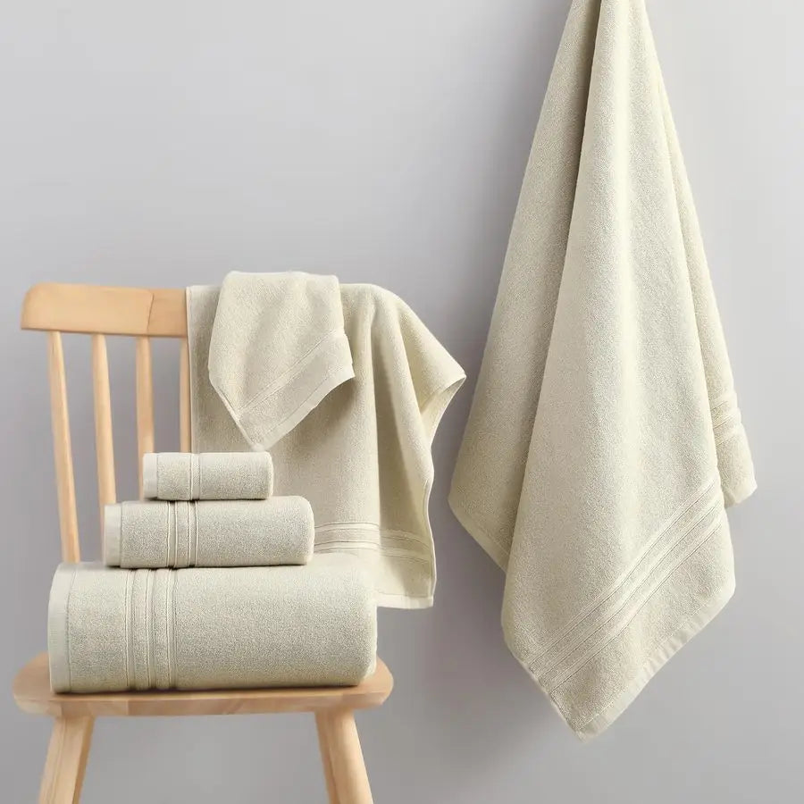 6 Piece Luxury Bath Towel Set 100 Percent Cotton Towels