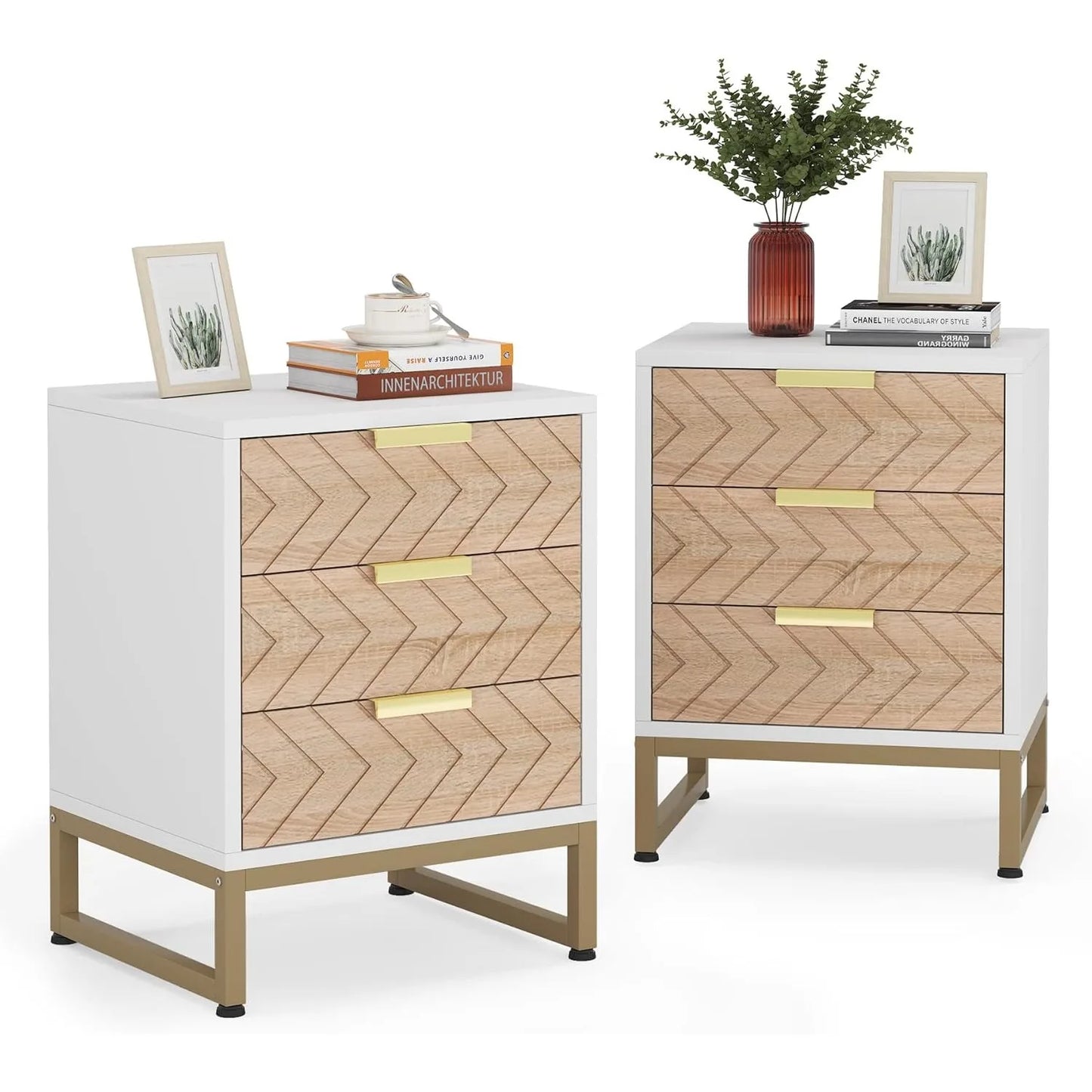 Little Tree 3-Drawer Nightstand With Chevron Design