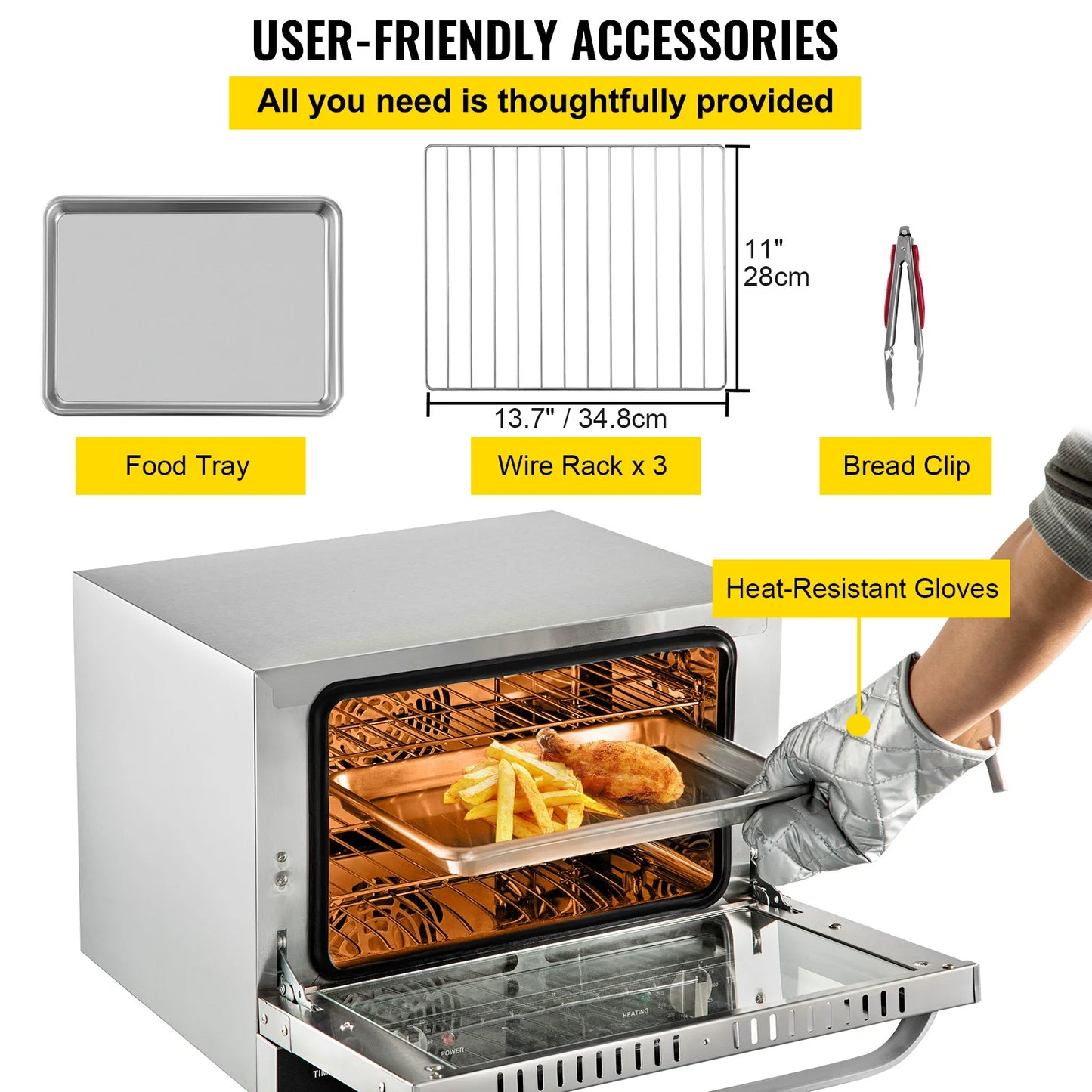SucceBuy Commercial Convection Countertop Oven For Pizzas And Breads
