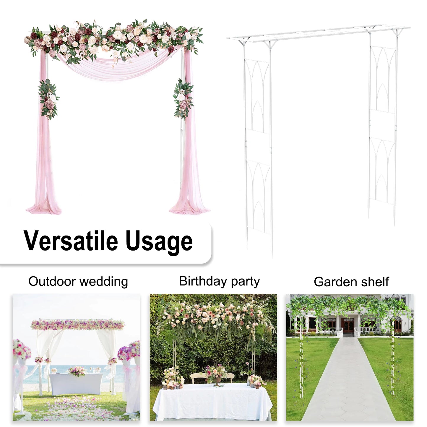 Iron Garden Arch Trellis For Outdoor Weddings And Pergolas