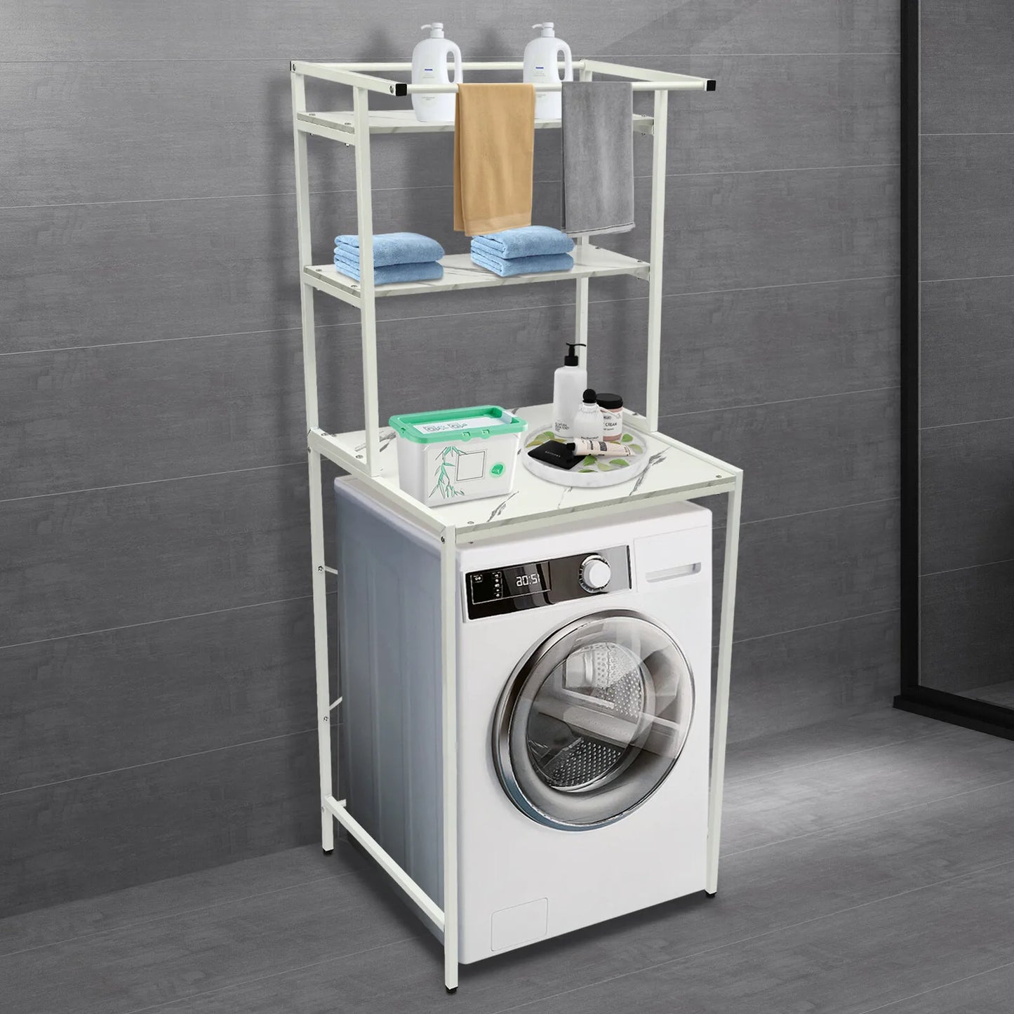 Tri-Tier Over Washer And Dryer Storage Shelf